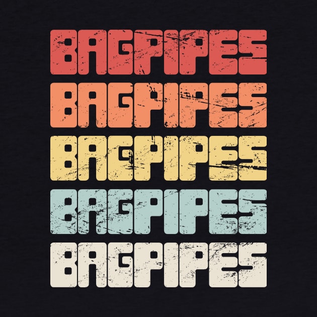 Vintage 70s BAGPIPES Text by MeatMan